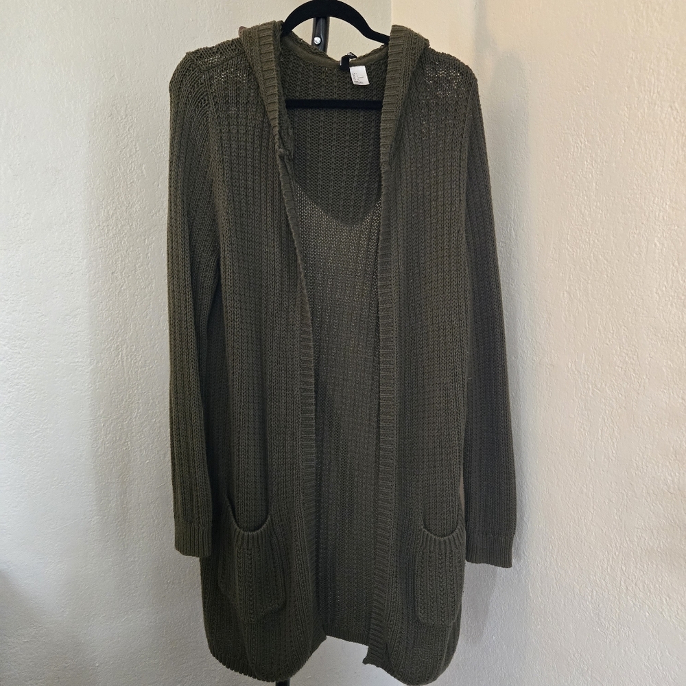 Divided Olive Knit Cardigan